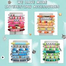 4800pcs 48 Colors Polymer Clay Beads Kit, Clay Flat & Round Spacer Beads For DIY Earrings, Bracelets & Jewelry Making, Perfect Gift Set - Multicolor - View 8