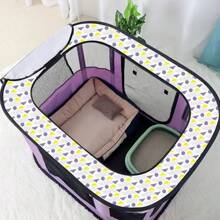 1pc Portable Pet Playpen, Foldable Exercise Play Tent Kennel Crate For Puppy Dog Yorkie Cat Bunny, Great For Indoor Outdoor Travel Camping Use, Come With Free Carring Case, 600D Oxford