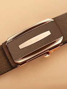 1 件自動扣環腰帶,無齒和室內佩戴腰帶,適合商務和休閒風格 - 棕色 - 查看 3