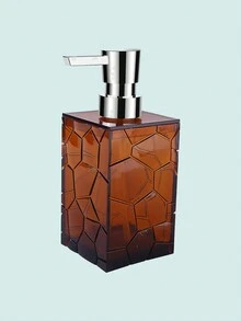 1個水晶狀亞克力透明壓力瓶,可加滿淋浴露、洗髮水、護髮素、護膚品或香水,適合學生宿舍並方便攜帶 - 透明琥珀色 - 查看 2