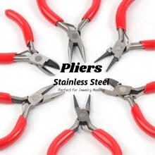 1 件不銹鋼紅色鉗子珠寶製作工具圓形彎針鼻刀手工串珠工具適用於 Diy 珠寶製作用品 - Red Plier - 查看 6