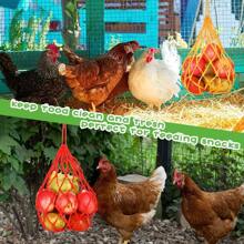 1pc New Hanging Parrot Feeder For Fruits & Vegetables, Hand-Made Woven Chicken Foraging Toys - Green - View 2