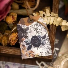 YANJI 30 件復古主題剪貼簿紙,帶有蝴蝶和花朵圖案,diy 藝術工藝裝飾材料,用於個性化相冊,學校用品 - 綠色 - 查看 4