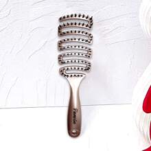 Gold Boar Bristle Vent Brush For Men & Women, Scalp Massage Hair Brush Comb - Gold - View 5