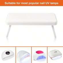 可折叠美甲扶手、美甲技术用美甲手托、水晶美甲马卡龙手托架、便携式水晶手托、美甲枕扶手、美甲桌用美甲用品、美甲用品、美甲工具、美甲工具、返校用品、美甲、按压式美甲工具 - 白色 - 查看 7