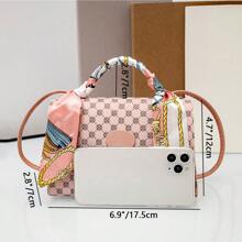 Elegante Y Funcional Bolsa Bandolera Para Niñas: Elegante Bolsa De Hombro Con Asa De Pañuelo Parecido A La Seda - ¡perfecta Para Fashionistas!