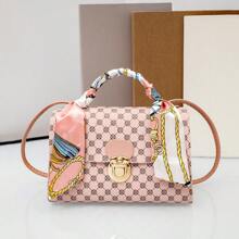 Elegante Y Funcional Bolsa Bandolera Para Niñas: Elegante Bolsa De Hombro Con Asa De Pañuelo Parecido A La Seda - ¡perfecta Para Fashionistas!