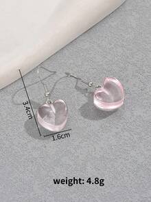 1對歐美風格休閒分層蛋糕,水果,簡約,粉色心形,女士假日風耳環 - 彩色 - 查看 6