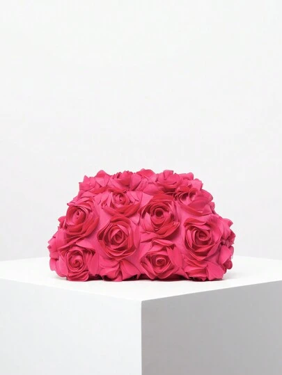 Elegant Ros Mönster Kvällsväska , Bröllop Party Kuvertväska , Mild Och Söt Damer plånböcker , Alla Hjärtans Dag Presenter För Damer ( Slumpmässigt Mönster )