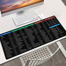 1個大型遊戲滑鼠墊,帶有快捷鍵印刷,橡膠防滑鼠墊適用於家庭辦公室,遊戲和工作使用,簡單多用途防滑桌墊適用於辦公室,家庭和兒童房 - 彩色 - 查看 6