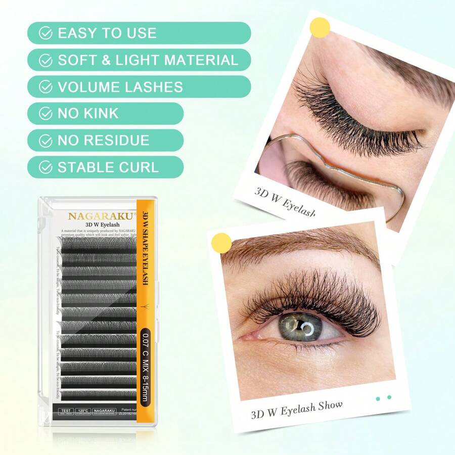 1pc 07 C D NAGARAKU W Mi nối 3D Volume Quạt làm sẵn 0,07mm C D Curl Giả lông chồn Đen mờ Cụm Quạt dễ dàng Yy Mi
