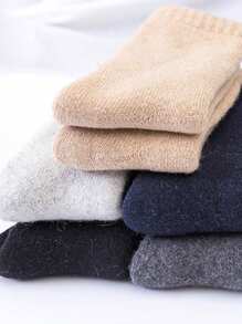 4雙冬季保暖中筒男襪,隨機發貨 - 彩色 - 查看 3