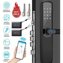 Cerradura Chapa Digital Lagom Ttlock-k7 Alarma Inteligente 5 Maneras Para Abrir La Puerta Huella Contraseña App Tarjeta Ic Llave Cilindro De Cerradura De Nivel C Anti-electromagnética - Negro - Ver 1