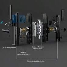 Cerradura Chapa Digital Lagom Ttlock-k7 Alarma Inteligente 5 Maneras Para Abrir La Puerta Huella Contraseña App Tarjeta Ic Llave Cilindro De Cerradura De Nivel C Anti-electromagnética - Negro - Ver 4