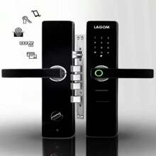Cerradura Chapa Digital Lagom Ttlock-k7 Alarma Inteligente 5 Maneras Para Abrir La Puerta Huella Contraseña App Tarjeta Ic Llave Cilindro De Cerradura De Nivel C Anti-electromagnética - Negro - Ver 2