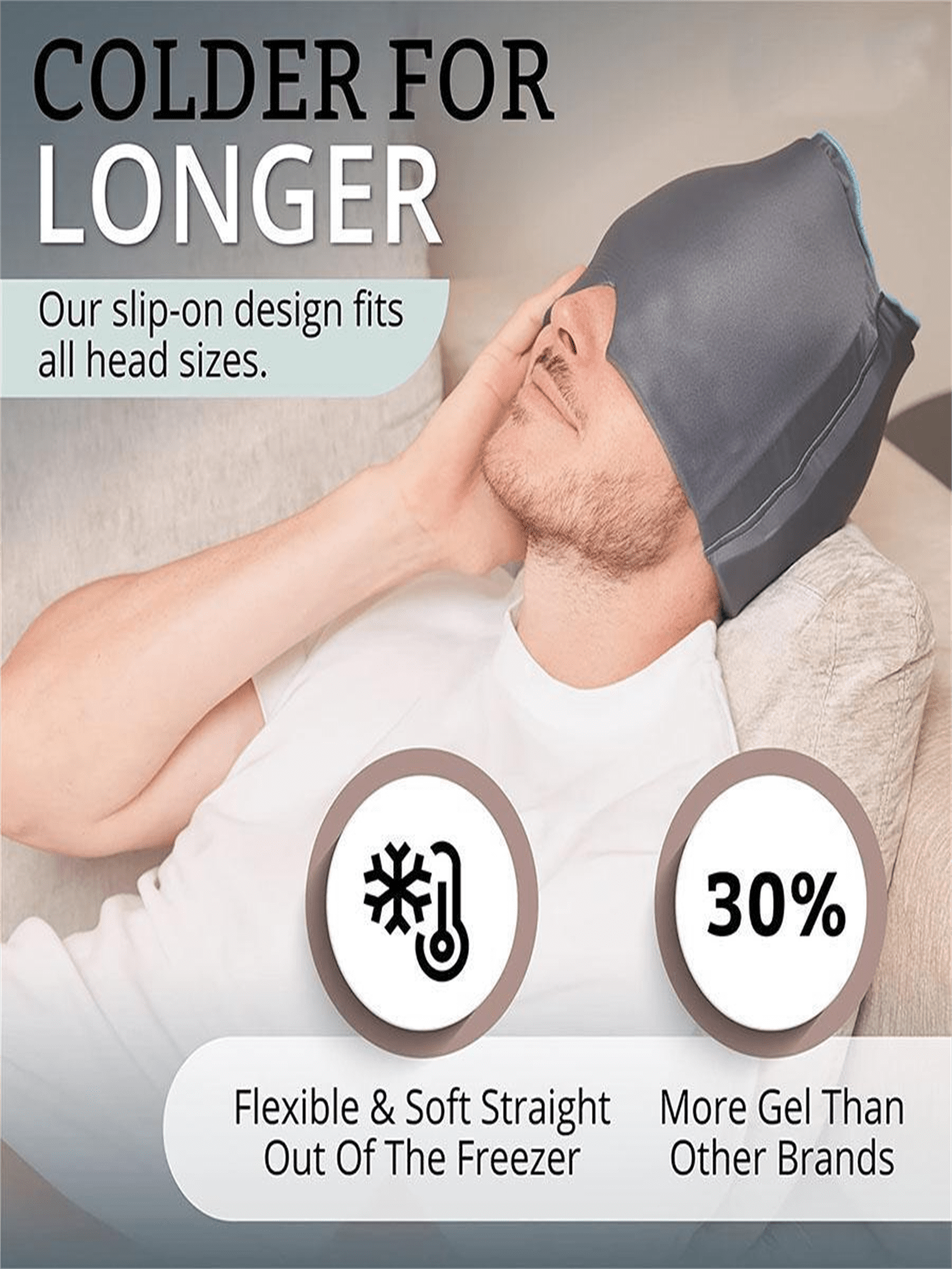 1pc Cooling Gel Ice Pack Cap, Hot & Cold Therapy Headgear, Relieve