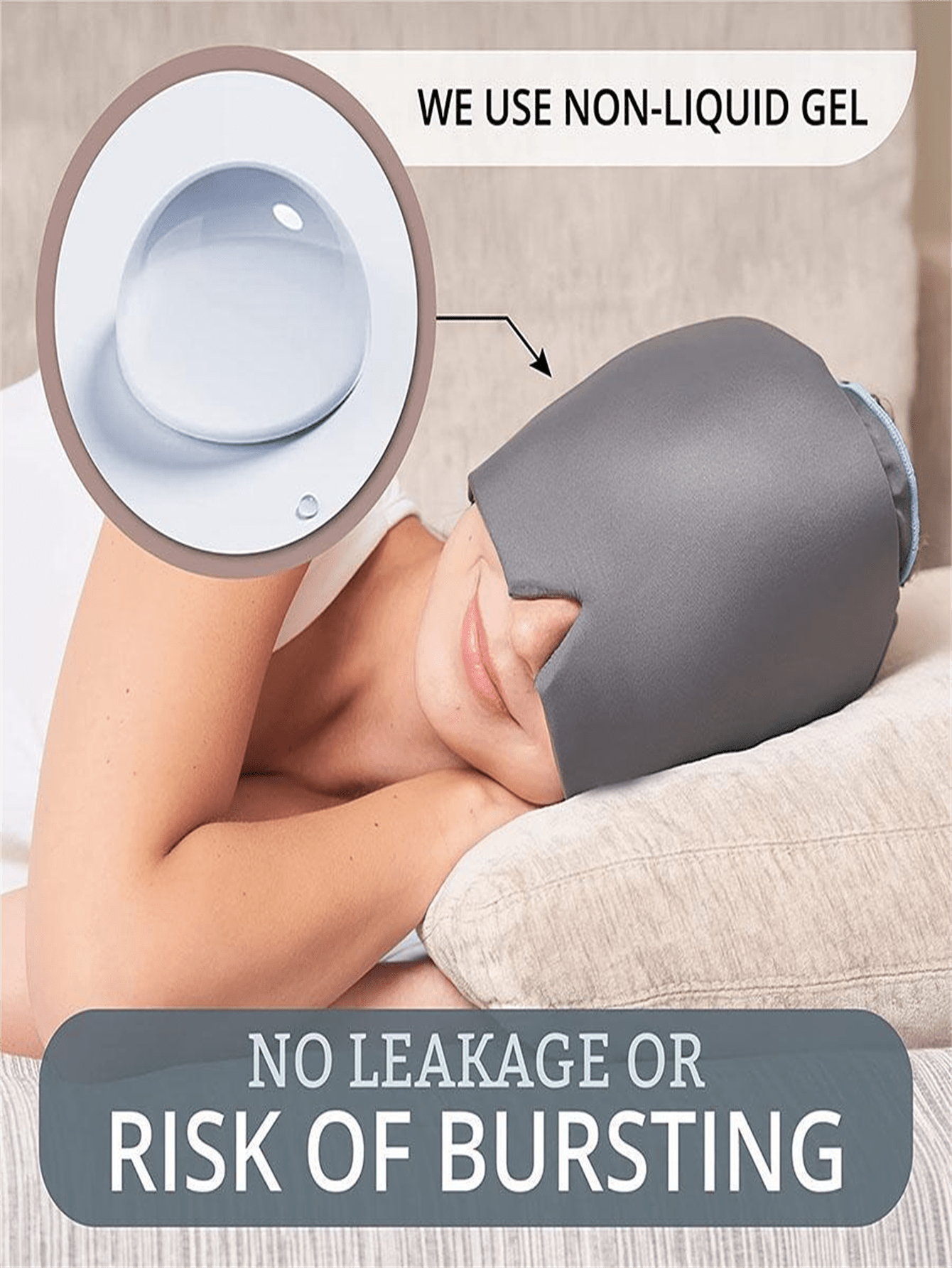 1pc Cooling Gel Ice Pack Cap, Hot & Cold Therapy Headgear, Relieve