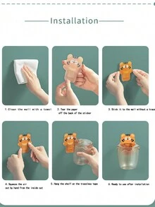 浴室排水收纳管，壁挂式搁板收纳架，橙色，无需钻孔 - 橘色 - 查看 6