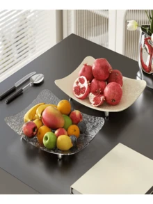 1個豪華夾心糖果果仁水果盤,家庭客廳咖啡桌托盤,酒店前台用,加厚設計,全新 - 無色 - 查看 5