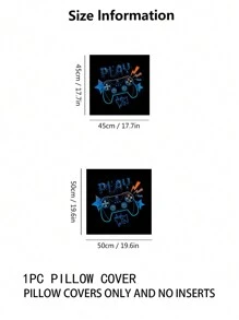 1pc Gamepad Pattern pillowcase Without Filler, Modern Knitted Fabric Decorative Square Cushion Cover For Bed, Sofa