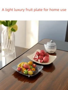 1個豪華夾心糖果果仁水果盤,家庭客廳咖啡桌托盤,酒店前台用,加厚設計,全新 - 無色 - 查看 1