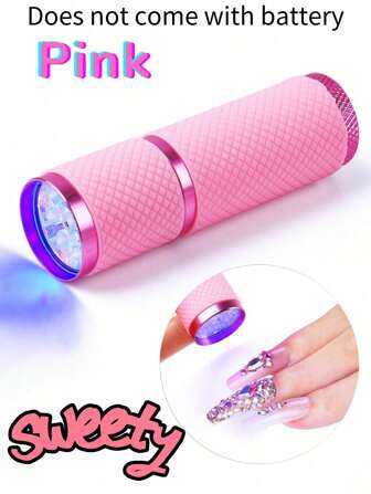 1 Pieza Lámpara LED Mini para arte de uñas, Lámpara portátil de fotopolimerización rápida para esmalte de uñas (Batería no incluida, la correa viene con un acceso aleatorio)