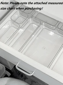 1个透明桌面文具收纳盒抽屉整理盒厨房用品厨房配件厨房工具