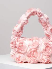 Elegant Rose Pattern Evening Bag, Handbag For Wedding Party, Gentle And Sweet Ladies Purse, Valentine'S Day Gift For Ladies (Random Pattern) Valentines
