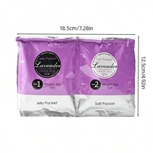 2 Sets Lavender Crystal Bath Salt & Jelly Salt, Crystal Mud Foot Care, Feet Soaking Bag Kit, Foot Care At Home - Purple - View 4