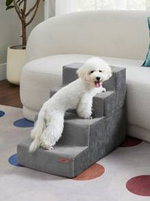 Lesure Dog Stairs For Small Dogs - Pet Stairs For Beds And Couch, Folding Pet Steps With CertiPUR-US Certified Foam For Cat And Doggy, Non-Slip Bottom Dog Steps - Xám - Xem 1