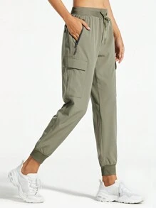 女性工裝慢跑褲輕便速幹遠足長褲競技鍛煉休閒服休閒戶外