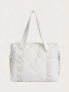 大容量单肩妈咪包饰熊图案 - 米色 - 查看 6