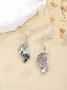 1 對時尚精美高端珠寶孔雀吊墜耳環,採用琺瑯工藝,鍍鉑 925 純銀,適合女士日常佩戴、節日派對、感恩節、家庭禮物 - 彩色 - 查看 5