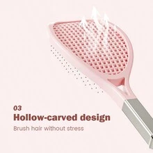 Tennis Racket Shaped Volumizing Comb For High Crown Hairstyles, Ladies' Inflatable Massage Comb With Bones For Long Hair - White - View 9