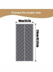 1 件磁性隔熱門簾,超耐用門口簾臨時門隔熱冬暖夏涼,隔音防風門毯 - 深灰色 - 查看 10