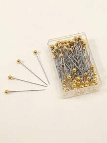 300pcs/200pcs/100pcs Metal Color Upholstery Tacks With Plastic Box, Valentine's Day Positioning Beads Pins, Sewing DIY Craft Decoration, Suitable For Mother's Day, Halloween, Christmas (Random Box) - Gold - View 1