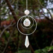 新款彩色開環水晶編織夢網裝飾品,配有透明裝飾和水晶吊飾,適用於家庭/汽車裝飾 - 透明色 - 查看 10