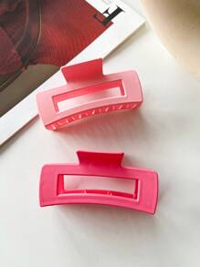 1 件-4 件女士哑光粉色基本简约风格纯色大号塑料发爪夹，时尚百搭发饰，适合日常佩戴、外出、洗脸、沐浴、化妆、搭配衣服和配饰等。休闲、学校发夹 - 彩色 - 查看 5