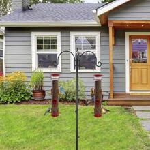 2 Pack Bird Feeders Hanging Plastic Tube Bird Seed Feeder With 6 Ports Seed Bird Feeder With Steel Hanger Weatherproof Fat Ball Bird Feeder Bird Feeder For Small Birds - Red - View 8