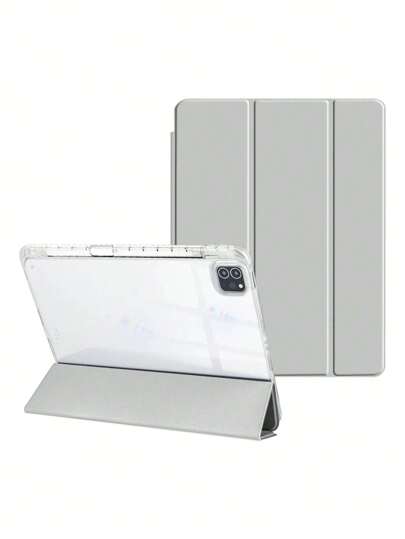 1个透明灰色亚克力保护壳，兼容iPad A16（第11/10代）、Air 11/13、M3（2025）、Mini 7 A17、Pro（2024）、Air 11/13、M2（2024）、Pro 11/13、M4（2024）、Pro 12.9（第7/8/9代）、10.2（第10代）、Air 4/5、10.9、Pro 11（第4/5/6代）、Mini 6。孔位和笔槽位置可能因型号而异。随机两种纹理。使用前请撕掉保护膜。