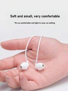 迷你有線入耳式耳機,全景高保真音質,重低音,3.5mm線控,簡約設計,廣泛兼容遊戲 - 白色 - 查看 3