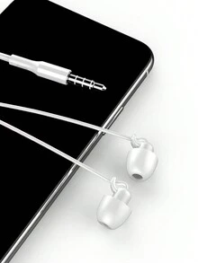 迷你有線入耳式耳機,全景高保真音質,重低音,3.5mm線控,簡約設計,廣泛兼容遊戲 - 白色 - 查看 4