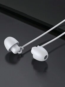 迷你有線入耳式耳機,全景高保真音質,重低音,3.5mm線控,簡約設計,廣泛兼容遊戲 - 白色 - 查看 5