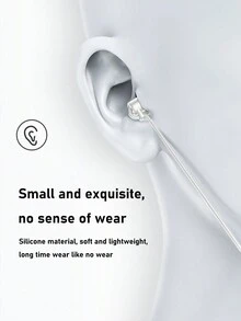 迷你有線入耳式耳機,全景高保真音質,重低音,3.5mm線控,簡約設計,廣泛兼容遊戲 - 白色 - 查看 6