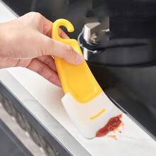 1pc Japanese Style High Temperature Resistant Silicone Scraper For Cleaning Pot, Bowl, Plate And Non-Stick Pan, Kitchen Tool - Yellow - View 2