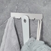 1入門後鉤掛鉤,適用於鑰匙和衣物 - 3/5掛鉤自粘式不銹鋼壁掛 - 銀色 - 查看 5