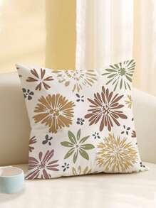 1入組多彩花卉圖案印製的靠墊套,現代款枕套,單面印刷,不包括枕芯,適用於沙發、家居裝飾靠墊套 - 彩色 - 查看 1