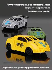 聖誕節兒童禮物 - 迷你2通道無線高速漂移賽車,隨機印花設計,電池供電的遙控車,絕佳的假日禮物 - 黃色 - 查看 6