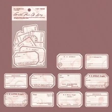 YANJI 1 Pack Of 30pcs Minimalist Journal Sticker Pack, Decorative Diy Handmade Material, For Cellphone, Notebook, Laptop, Scrapbook, Garbage Journal And Collage Material - Redwood - View 7