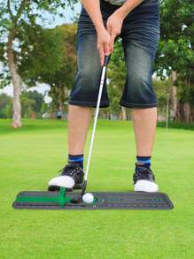 Golf Putter Alignment Guide Rail Precision Trainer - Grey - View 1